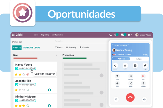 Seguimiento de oportunidades de venta en el panel de Odoo CRM